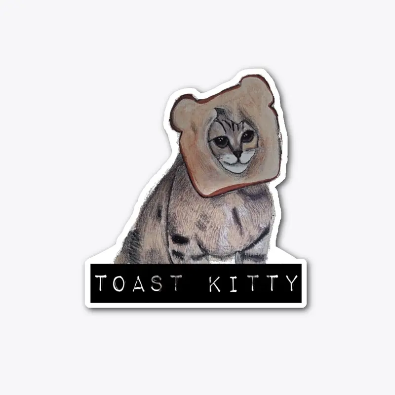 toast kitty sticker